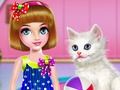 Jwèt Kitty: swen ak koup cheve  sou entènèt