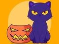 Jwèt Liv koloran: Halloween chat  sou entènèt