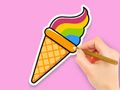 Jwèt Liv koloran: Rainbow Ice Cream  sou entènèt