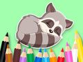 Jwèt Liv koloran: Raccoon ti bebe  sou entènèt