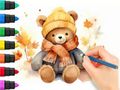 Jwèt Liv koloran: Autumn Bear  sou entènèt
