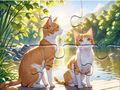 Jwèt Jigsaw Puzzle: Chat nan pè  sou entènèt
