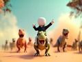 Jwèt Stickman: tèren dinozò  sou entènèt