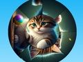 Jwèt Round Jigsaw Puzzle Kolekte foto ak ti chat bèl  sou entènèt