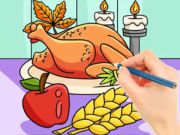 Jwèt Liv koloran: Repa kodenn Thanksgiving  sou entènèt