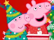 Jwèt Jigsaw Puzzle: Peppa Pig Nwèl Preparasyon  sou entènèt