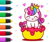 Jwèt Liv koloran: Unicorn kupkèyk  sou entènèt