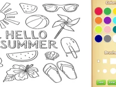 Jwèt Hello Summer Coloring Book for Kids sou entènèt