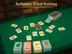 Jwèt Solitaire. Card Sorting sou entènèt