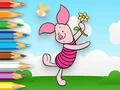 Jwèt Coloring Book: Piglet Holds Toy Windmill sou entènèt