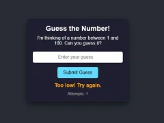 Jwèt Number Guessing sou entènèt