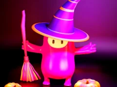 Jwèt Fall Guys Halloween Puzzle sou entènèt