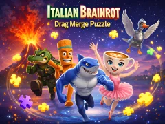 Jwèt Italian Brainrot Drag Merge Puzzle sou entènèt