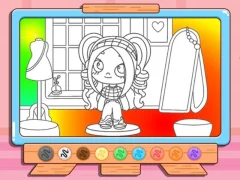 Jwèt Coloring Book: Avatar Girl Dress Up Shopping sou entènèt