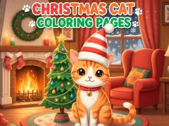 Jwèt Christmas Cat Coloring Pages sou entènèt