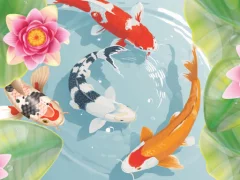 Jwèt Koi Fish Pond sou entènèt