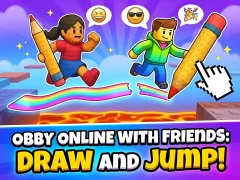 Jwèt Obby online with friends: Draw and Jump! sou entènèt