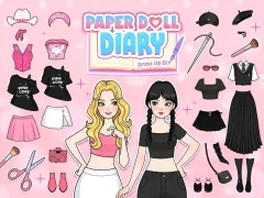 Jwèt Paper Doll Diary: Dress Up DIY sou entènèt