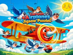 Jwèt Cartoon Airplanes: Jigsaw Puzzles sou entènèt