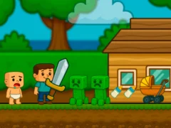 Jwèt Baby Noob Help! Steve sou entènèt