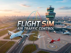 Jwèt Flight Sim Air Traffic control sou entènèt
