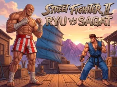 Jwèt Street Fighter II Ryu vs Sagat sou entènèt