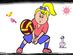 Jwèt Volleyball Fun Coloring sou entènèt