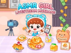 Jwèt ASMR Girl: Livestream Mukbang sou entènèt