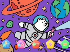 Jwèt Color By Code Space Bear sou entènèt
