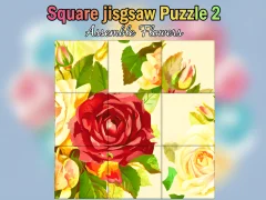 Jwèt Square jigsaw Puzzle 2  Assemble Flowers sou entènèt