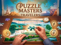 Jwèt Puzzle Masters: Travelers sou entènèt