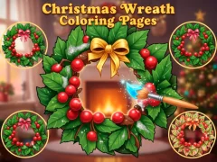 Jwèt Christmas Wreath Coloring Pages sou entènèt