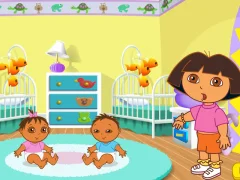 Jwèt Dora the Explorer Dora's Playtime with the Twins sou entènèt