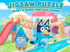 Jwèt Jigsaw Puzzle: Bluey & Bingo Obstacle Course sou entènèt