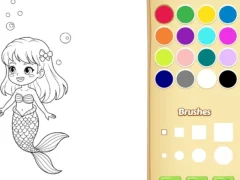 Jwèt Mermaid Coloring Book For Kids sou entènèt