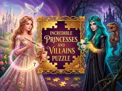 Jwèt Incredible Princesses and Villains Puzzle sou entènèt
