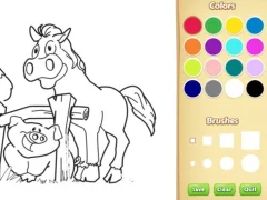 Jwèt Farm Animals Coloring Book for Kids sou entènèt