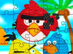 Jwèt Funny Birds Pop It Jigsaw sou entènèt