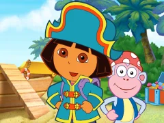 Jwèt Dora The explorer Dora's Pirate Boat Treasure Hunt sou entènèt