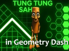 Jwèt Tung Tung Sahur in Geometry Dash sou entènèt