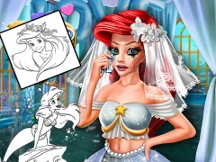 Jwèt Coloring Book for Ariel Mermaid sou entènèt