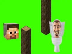 Jwèt Spinning Skibidi Toilet Flappy Minecraft sou entènèt