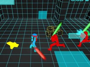 Jwèt Stickman neon nepe batay sou entènèt