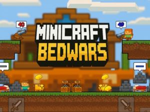 Jwèt Minecraft bedwars sou entènèt