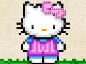 Jwèt Bonjou Kitty Cross Stitch sou entènèt