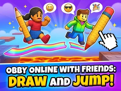 Jwèt Obby online with friends: Draw and Jump! sou entènèt