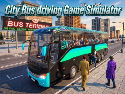 Jwèt City Bus driving Game Simulator sou entènèt