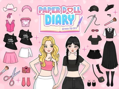 Jwèt Paper Doll Diary: Dress Up DIY sou entènèt