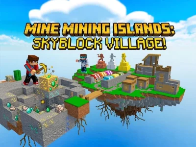 Jwèt Mine Mining Islands: Skyblock Village! sou entènèt