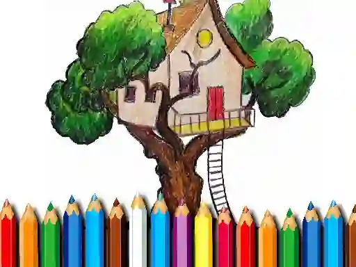 Jwèt Tree House Coloring Book sou entènèt